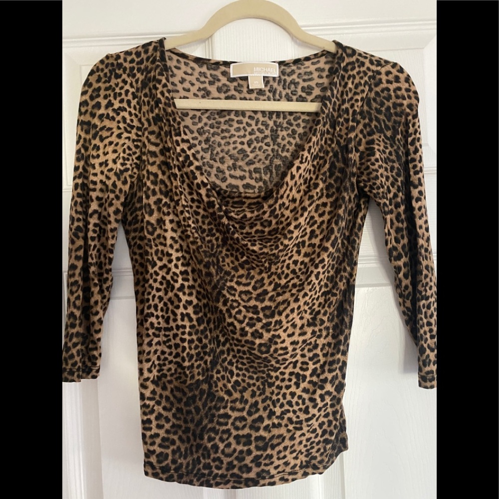 Michael Kors Leopard Print Top